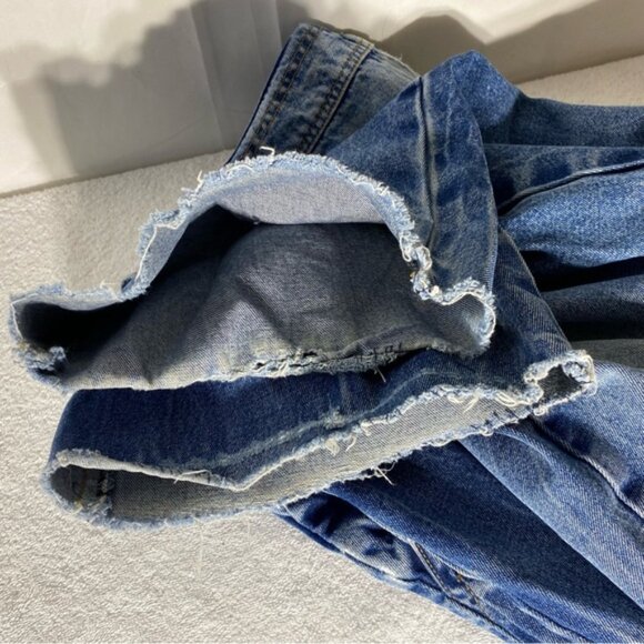 Vintage Toro Blue Distressed Denim Cropped Overalls 2XL - Picture 8 of 16
